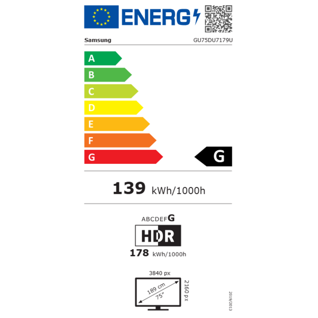 Samsung GU75DU7179UXZG Televisie | 75 inch | Crystal UHD | 4K TVS