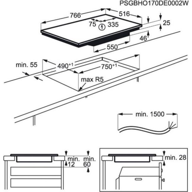 AEG IKE85441XB | Inductie kookplaat 80 cm