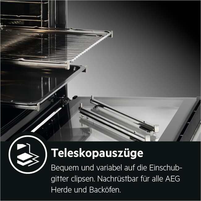 AEG CCB54490BM keramisch fornuis | 50 cm | RVS / Zwart
