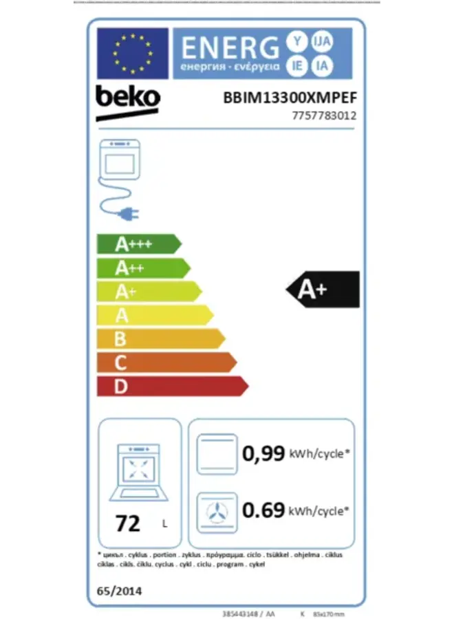 Beko BBIM13300XMPEF  inbouw oven