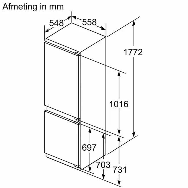 Siemens KI86NADD0 | Inbouw koelvriescombinatie | 178 cm  | Nofrost