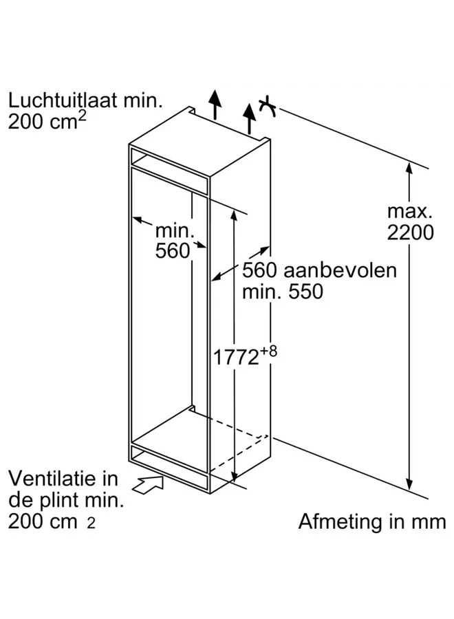 Bosch KIS86AFE0 inbouw koelvriescombinatie 177 -178 cm