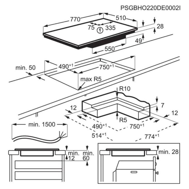 AEG IAE84881IB | Inductie kookplaat | 80 cm