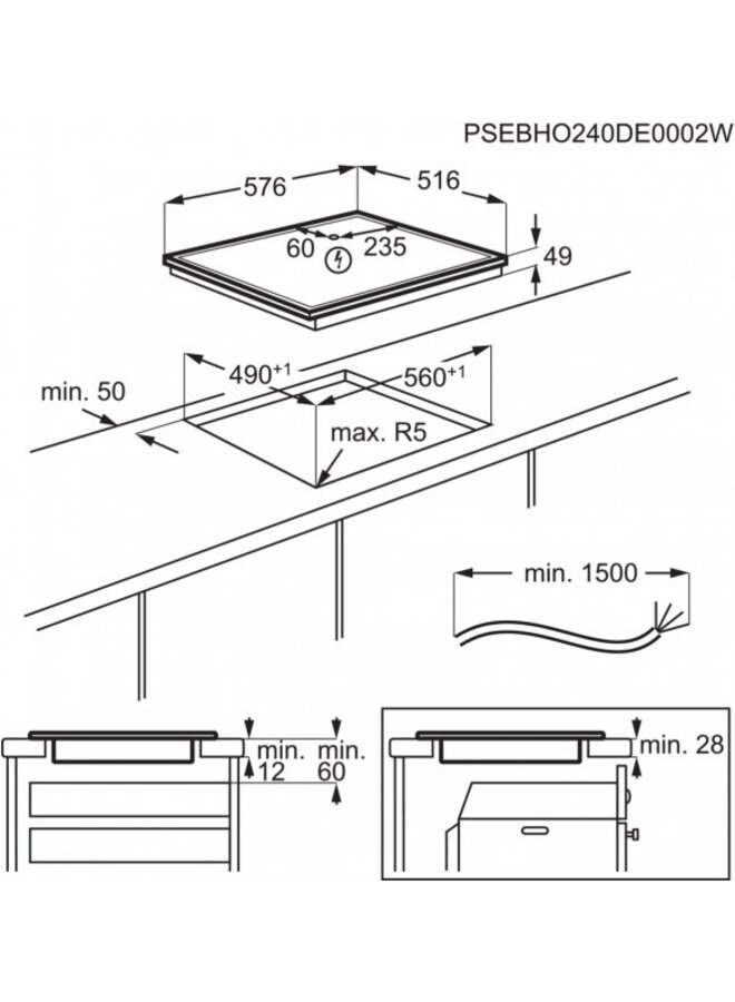 AEG TO64IC0BXB | Inductie kookplaat | 60 cm
