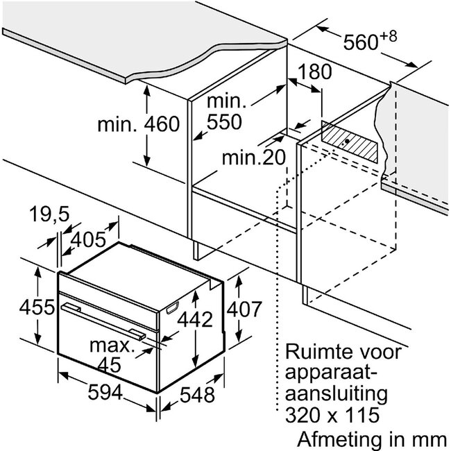 Siemens | CM724G1B3 | inbouw oven met magnetron | 45 cm
