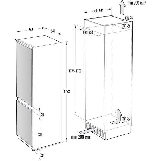 Gorenje RKI 418 EE1 | Inbouw koelvriescombinatie | 178 cm