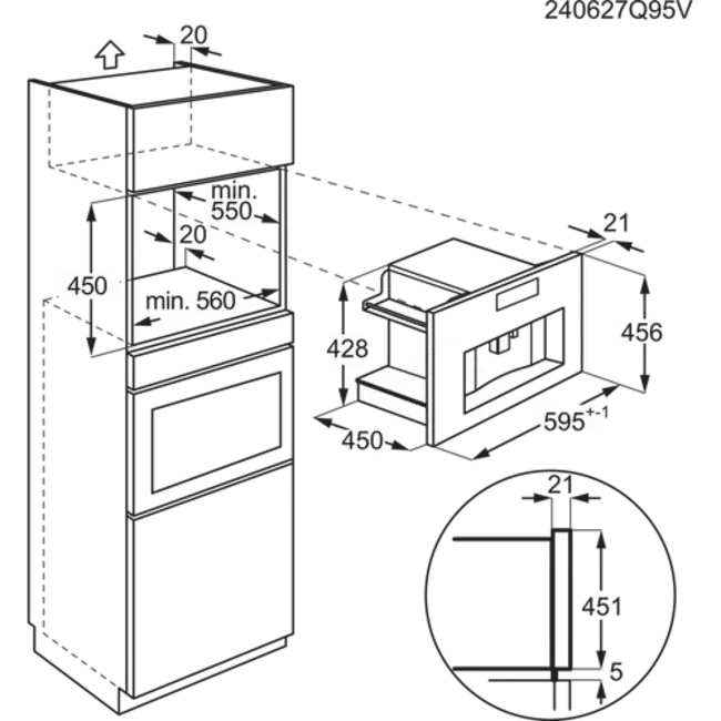 AEG CK7100T | Inbouw koffiemachine | 45 cm | Zwart