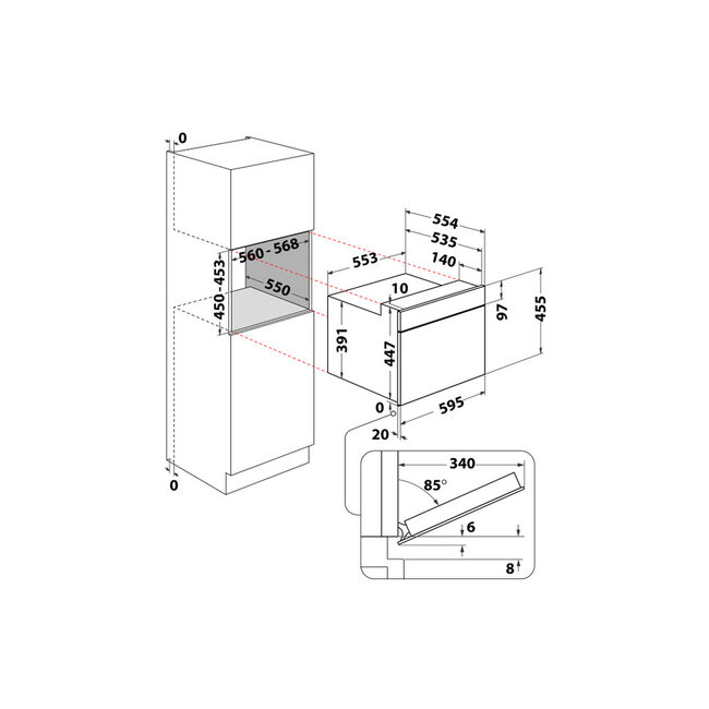 Whirlpool WMW47HMB | Inbouw combimagnetron | Zwart