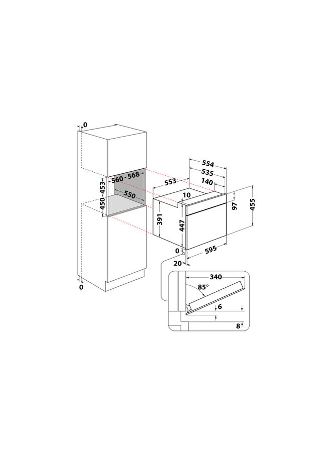 Whirlpool WMW47HMB | inbouw combimagnetron | Zwart