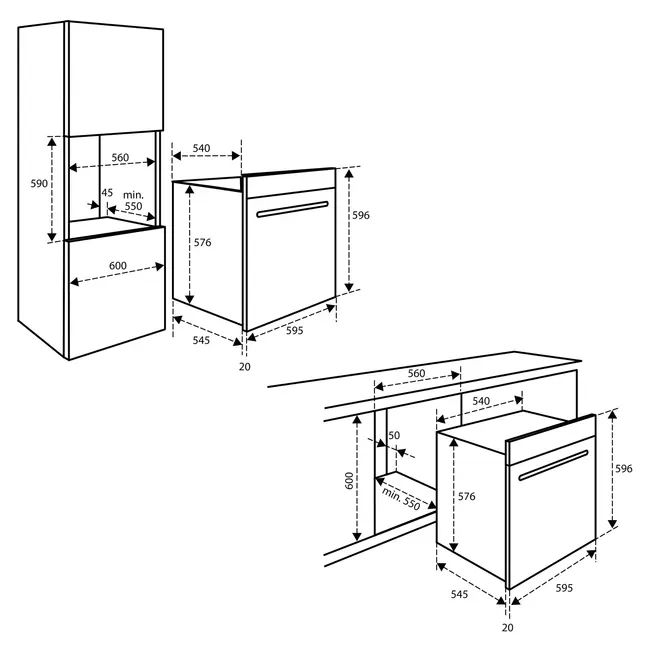 Inventum IOM6035GT | Inbouw oven | 60 cm | Zwart