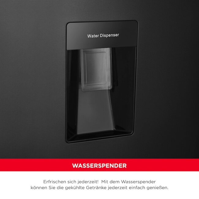 Hanseatic HKGK17955CNFWDBI | Koelvriescombinatie | Zwart | Waterdispencer | NoFrost