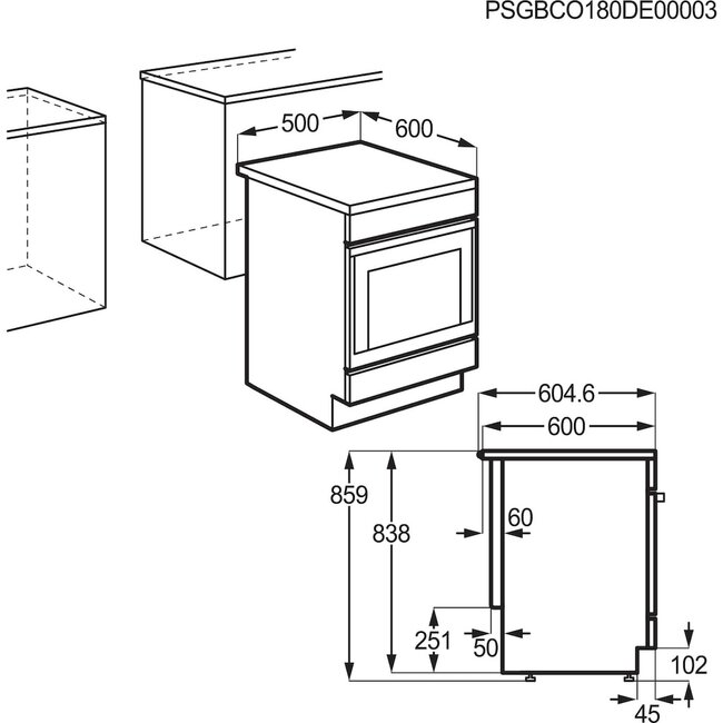 AEG Aeg CCB50090BW | Keramisch fornuis | 50 cm