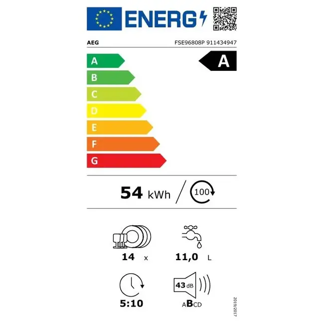 AEG FSE9680AP | Inbouw vaatwasser | ComfortLift | Label A