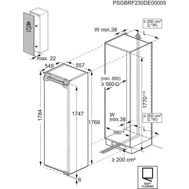 AEG TK6FS181CC | Inbouw koelkast | 178 cm | Label C