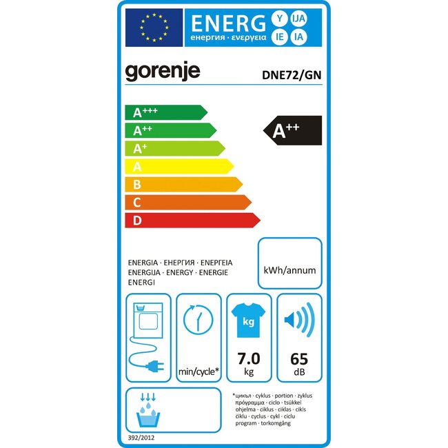 Gorenje DNE72/GN warmtepompdroger 7 kg A++