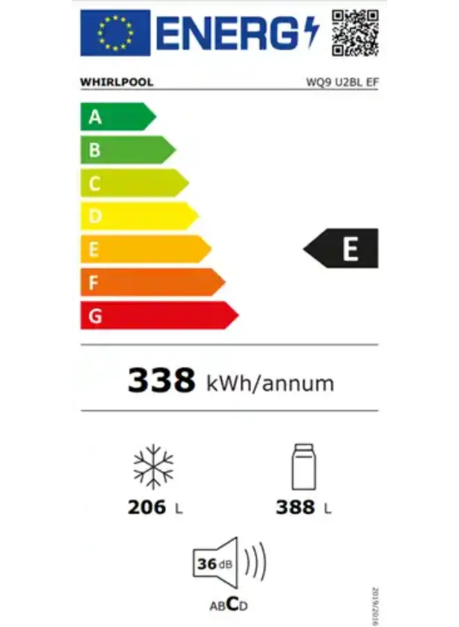 Whirlpool WQ9 U2BL EF | Amerikaanse Koelkast | 4 deurs