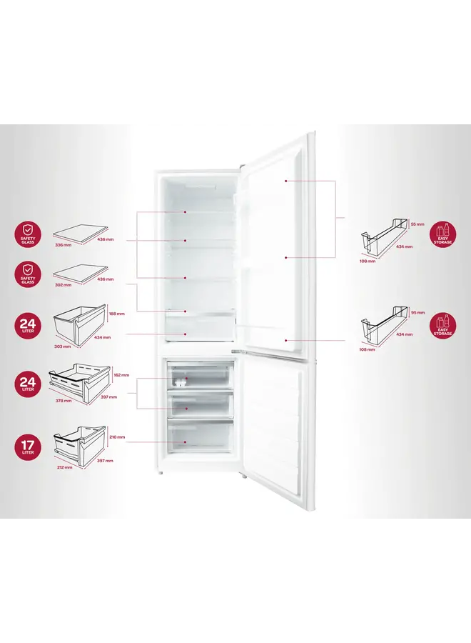 Inventum KV1808W | koelvriescombinatie | Wit