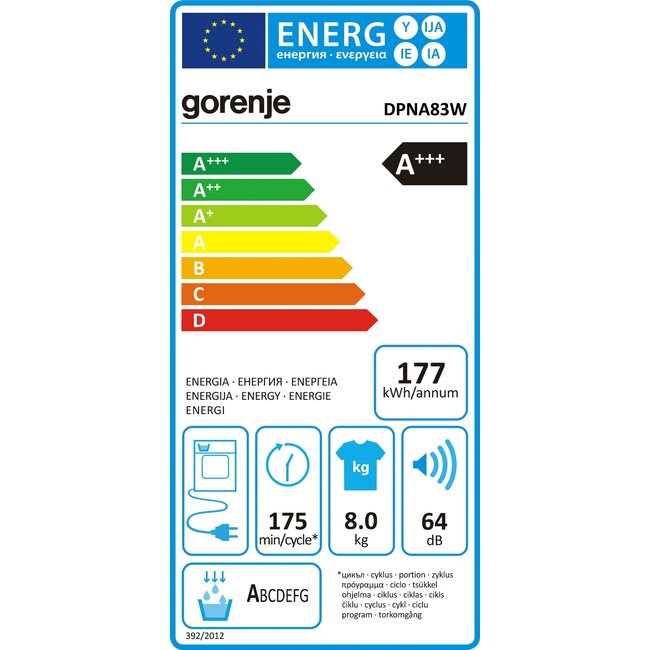 Gorenje DPNA83W | Warmtepompdroger | A+++
