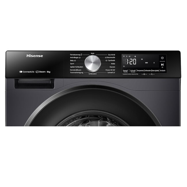 Hisense WF3S8043BB3 | Wasmachine | 8 kg | ConnectLife | Zwart