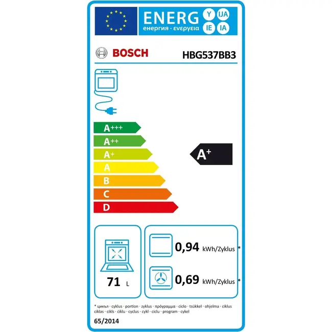 Bosch HBG537BB3 | Inbouw oven | Zwart | 60 cm