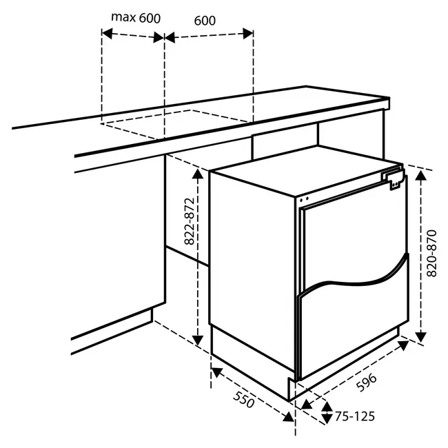 Inventum IKK0822D | Onderbouw koelkast | 82 cm
