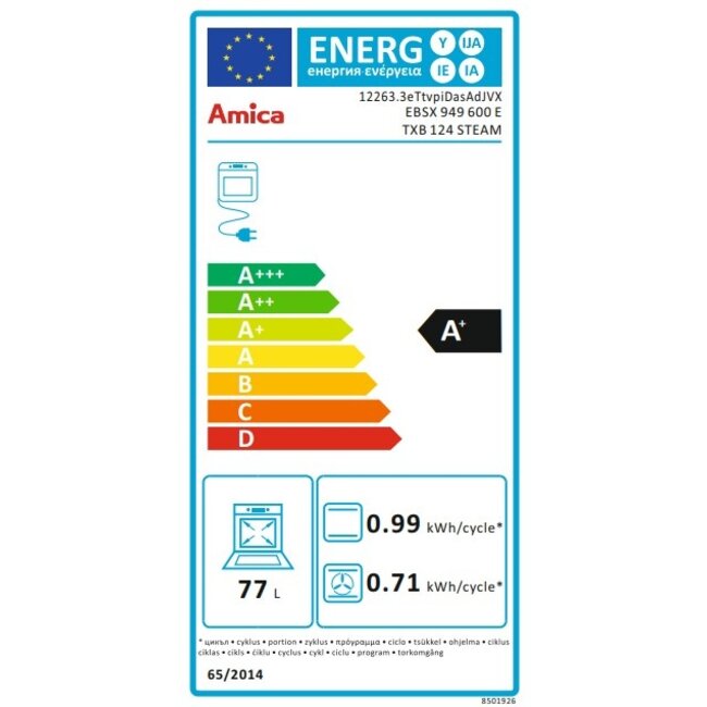Amica AMICA EBSX 949 600 e | Inbouw oven | 60 cm | Steam