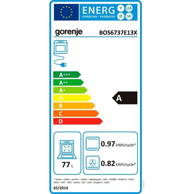 Gorenje BOS6737E13BGOT | Inbouw oven | Aqua Clean | Zwart