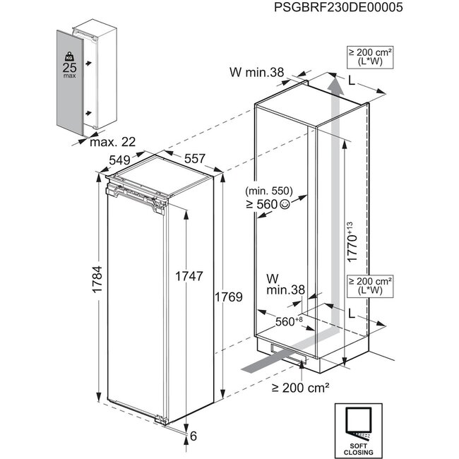 AEG TK6DS18WEC | Inbouw koelkast | 178 cm | Deur op deur