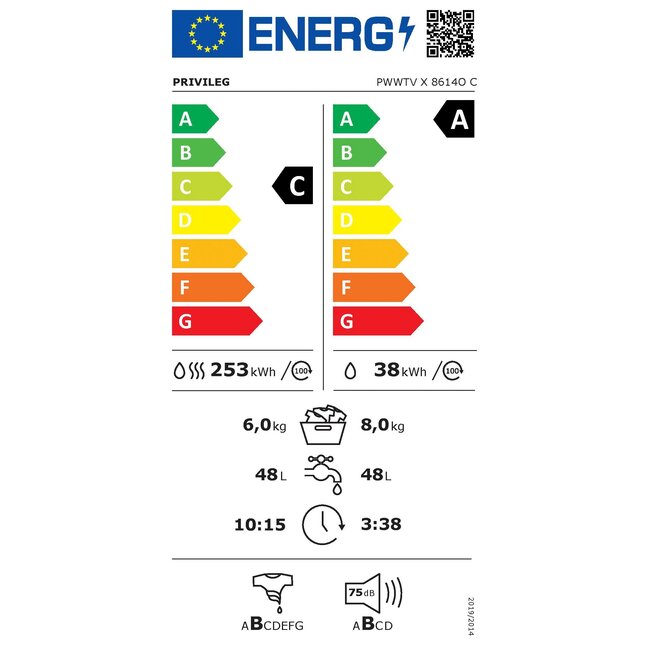 Privileg ( Bauknecht ) Privileg PWWTV X 86140 C | Wasdroogcombinatie | 8- 6 kg