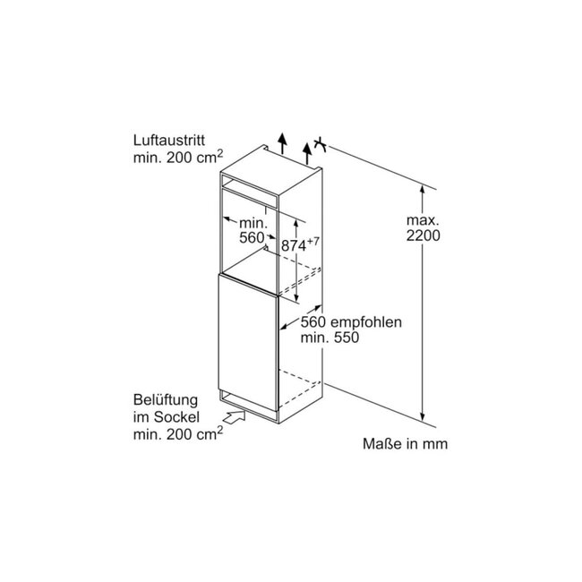Neff KI2221SE0 inbouw koelkast 88 cm