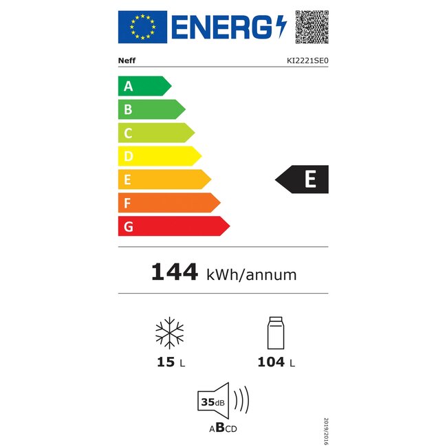 Neff KI2221SE0 inbouw koelkast 88 cm
