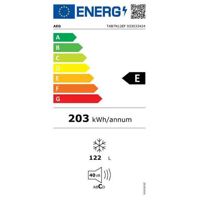 AEG TAB7N12EF | Inbouw vrieskast | 122 cm | NoFrost