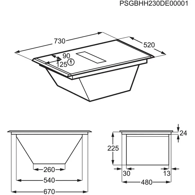 AEG XUB6845IS | Inductie kookplaat met afzuiging | 80 cm | SaphirMatt