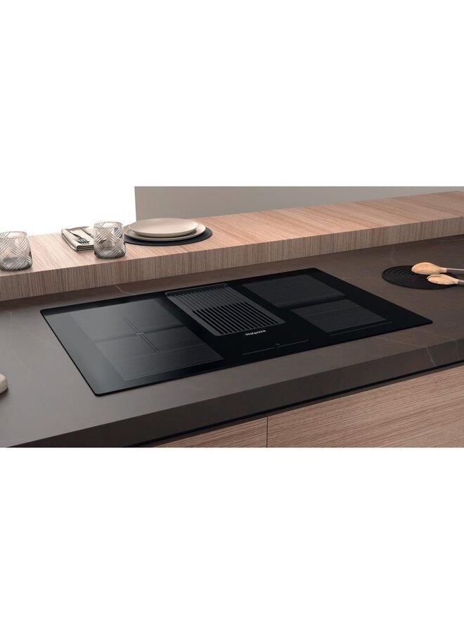 HOTPOINT PVH 92 B K/F KIT | Inductie kookplaat met afzuiging | 83 cm