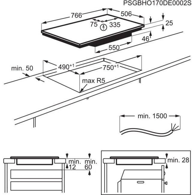AEG Juno ( AEG ) JKSI804F9 | Inductie kookplaats | 80 cm