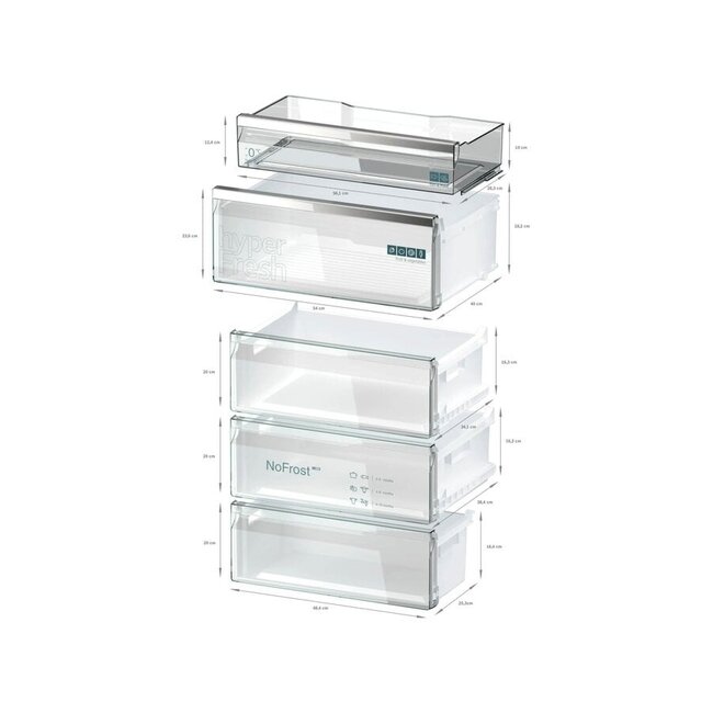 Siemens KG49NAXCF koelvriescombinatie zwart 70 cm