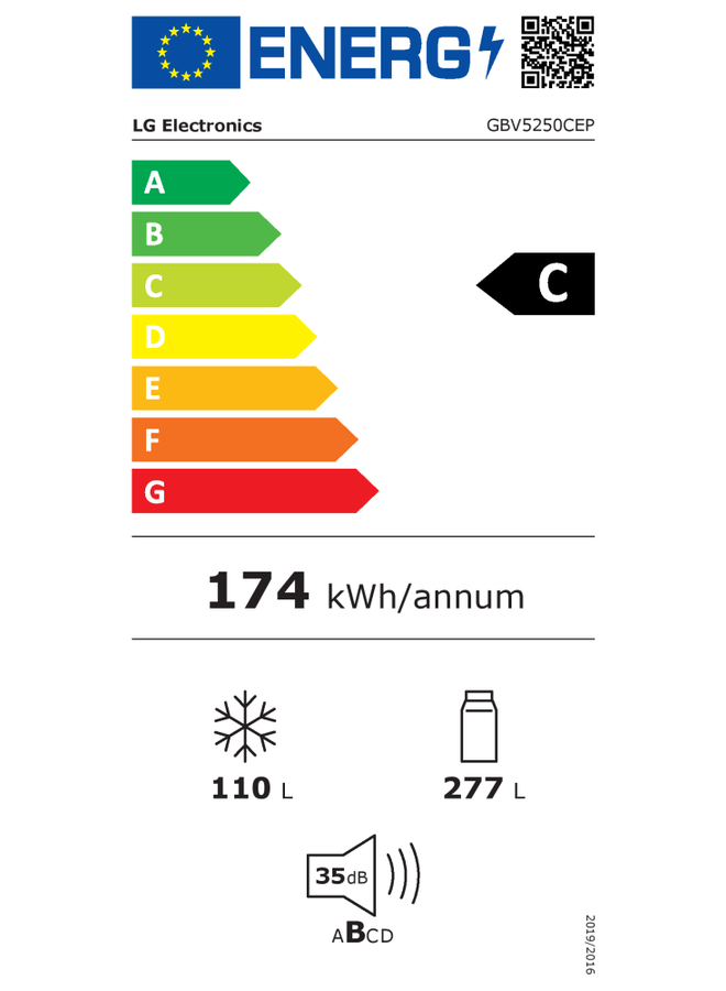 LG GBV5250CEP | Koelvriescombinatie | Zwart | 203 cm