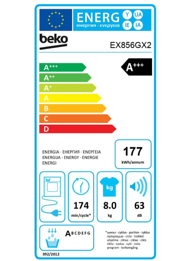 Beko EX856GX2 | warmtepompdroger | 8 kg | A+++