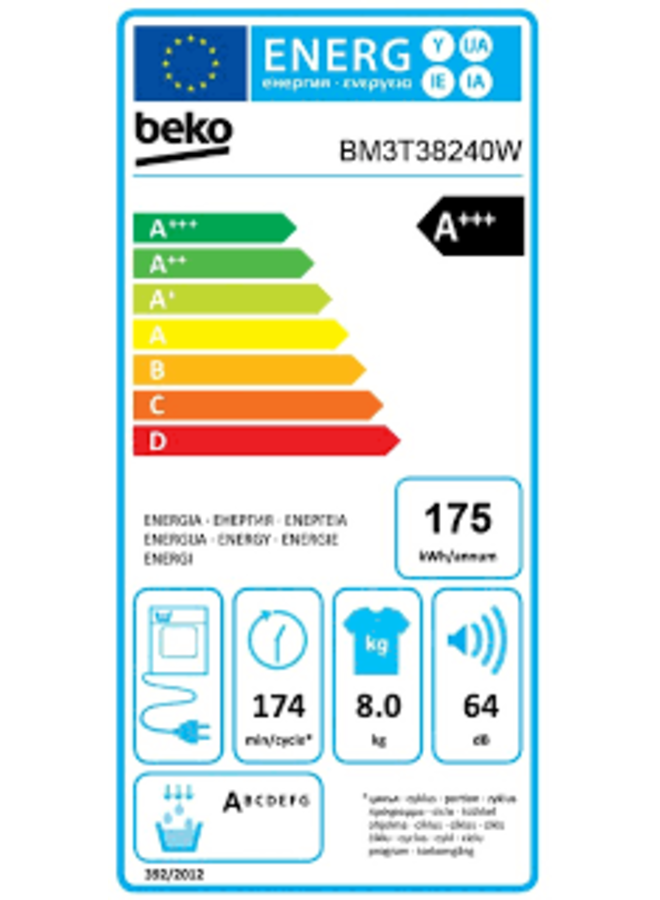 Beko BM3T38240W | Warmtepompdroger| 8 kg