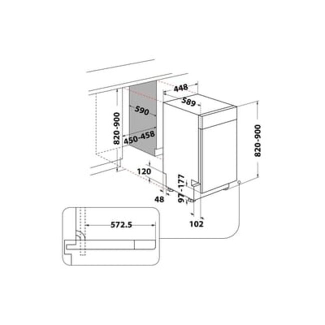 Bauknecht BK6UC11BS7A0X | Onderbouw vaatwasser | 45 cm