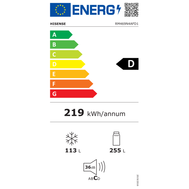 Hisense RM469N4AFD1 | Koelvriescombinatie | Zwart