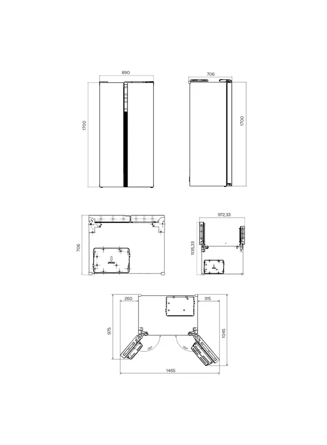 Inventum SKV0178B Amerikaanse koelkast | Zwart