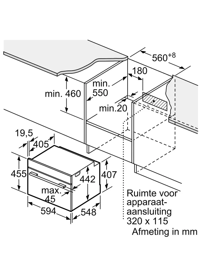 Bosch CDG714XB1 | Inbouw stoomoven | 45 cm | Zwart