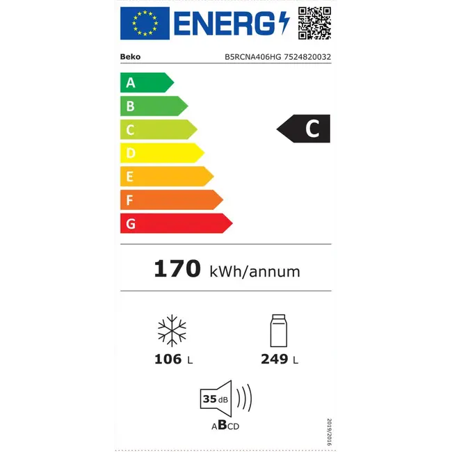 Beko B5RCNA406HG | Koelvriescombinatie | NoFrost