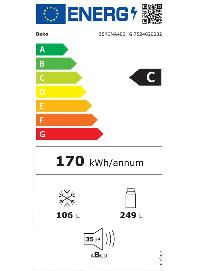 Beko B5RCNA406HG | Koelvriescombinatie | NoFrost