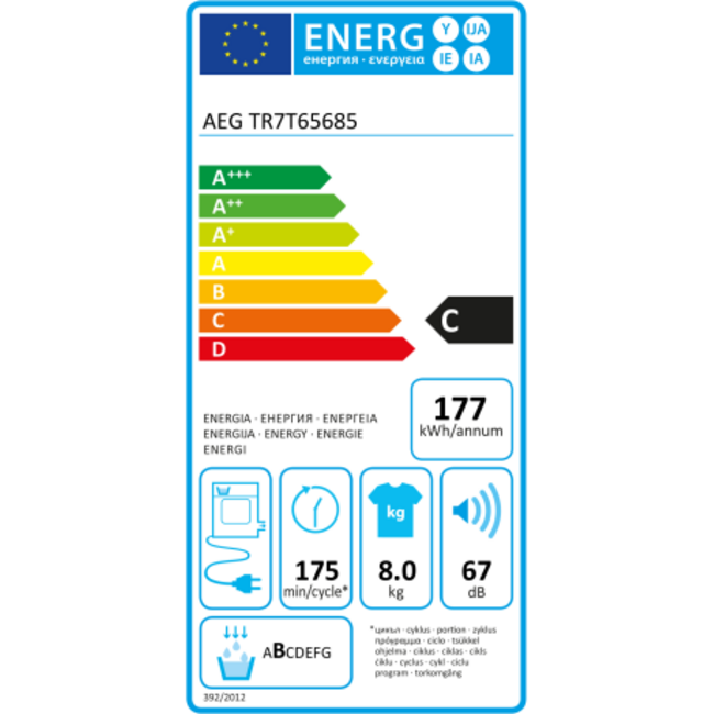 AEG TR7T65685 | Warmtepompdroger | 8 kg