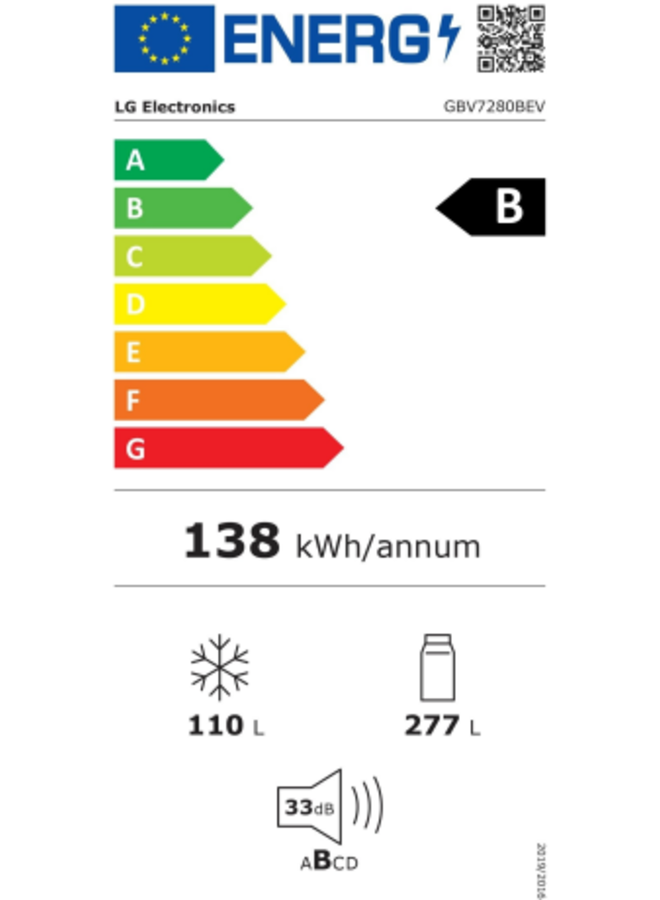 LG GBV7280BEV | Koelvriescombinatie | Zwart