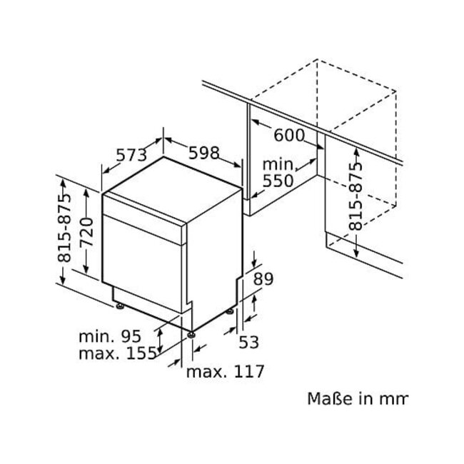 Siemens SN43ES27AE | Onderbouw vaatwasser | RVS | Label A
