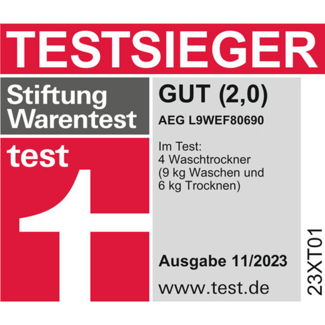 AEG L9WEF80690 | Wasdroogcombinatie | 9 kg | 9000 serie