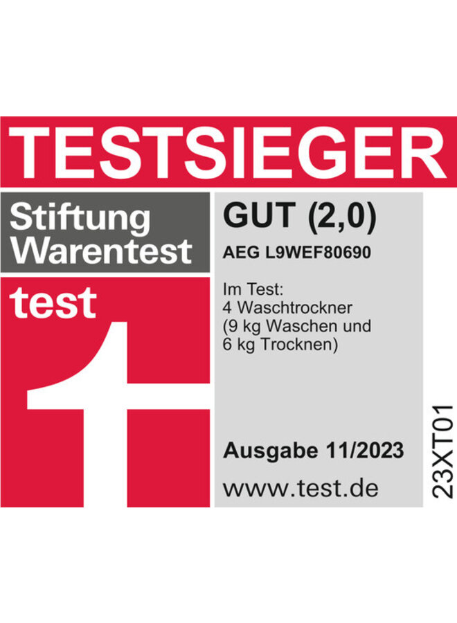 AEG L9WEF80690 | Wasdroogcombinatie | 9 kg | 9000 serie